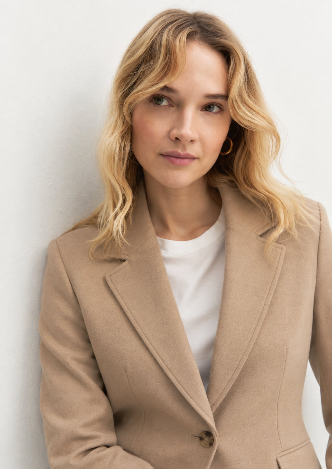 Blazer semi aderente in jersey Emmorche Ecru 2625916041200 001 EMME MARELLA 