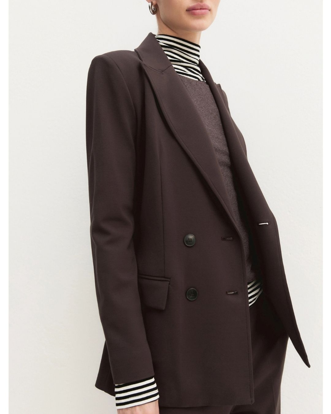 Blazer doppiopetto semiaderente in jersey Testa moro 2625916051200 006 EMME MARELLA 