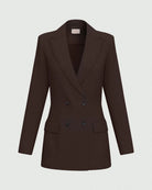 Blazer doppiopetto semiaderente in jersey Testa moro 2625916051200 006 EMME MARELLA 