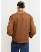 Biker jacket in jersey stretch Cognac 2625916061200 002 EMME MARELLA 