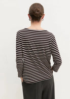 T-shirt in viscosa stretch Emmora Marrone Rigato 2625976021200 002 EMME MARELLA 