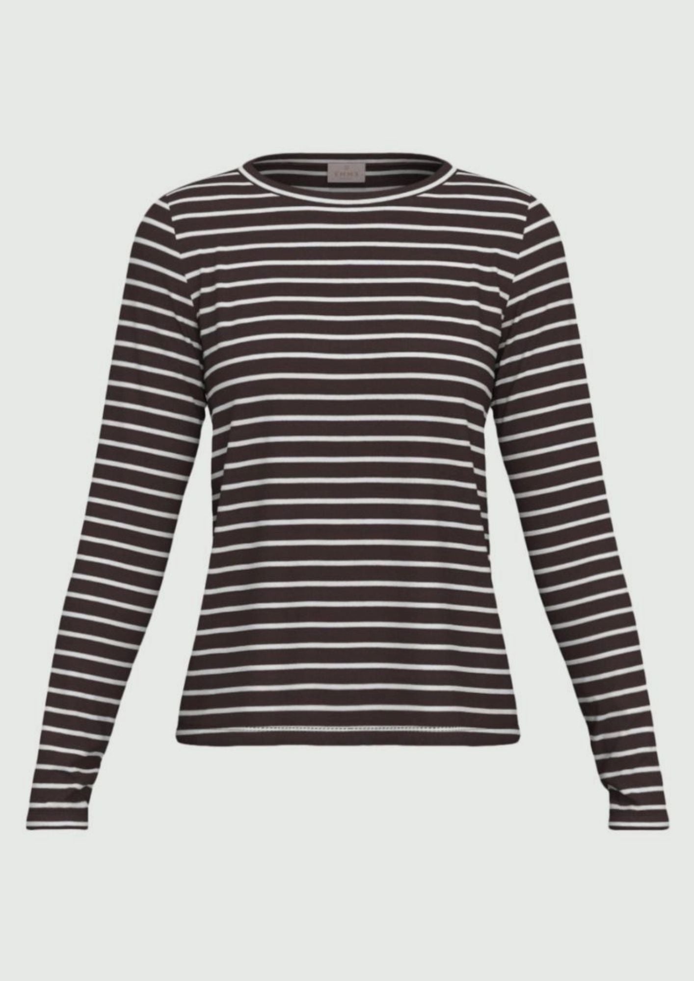 T-shirt in viscosa stretch Emmora Marrone Rigato 2625976021200 002 EMME MARELLA 