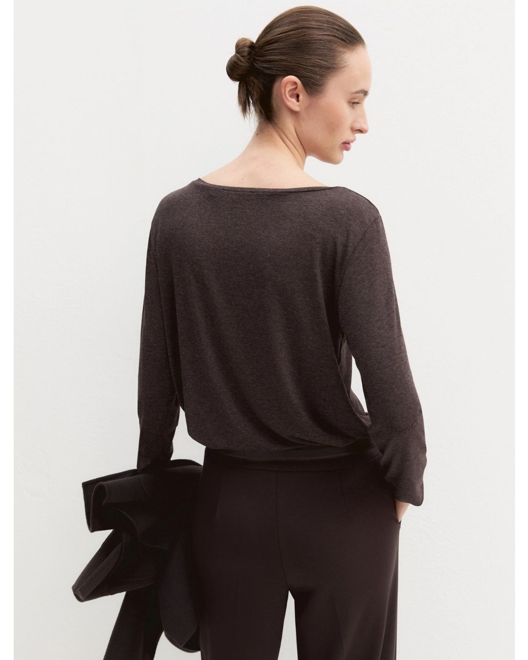 T-shirt in viscosa stretch Marrone 2625976021200 011 EMME MARELLA 