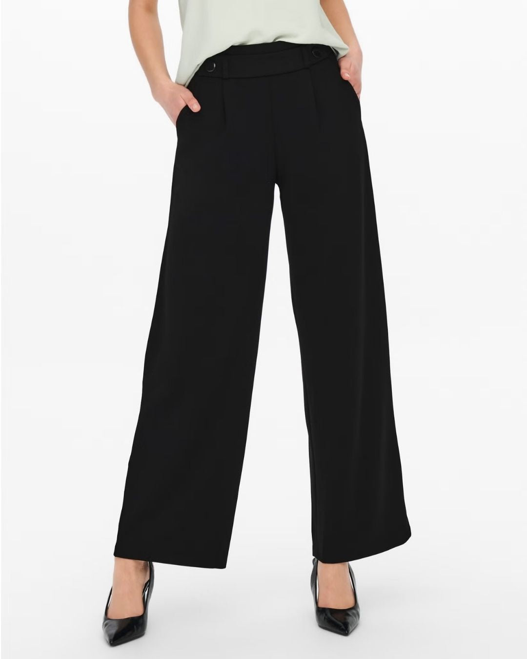 Pantaloni Wide Leg Donna Nero 15208430 Black BLACK BUTTONS JACQUELINE DE YONG 