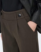 Pantaloni a gamba larga Donna Marrone Chocolate Brown 15208430 Chocolate Brown BLACK BUTTONS JACQUELINE DE YONG 