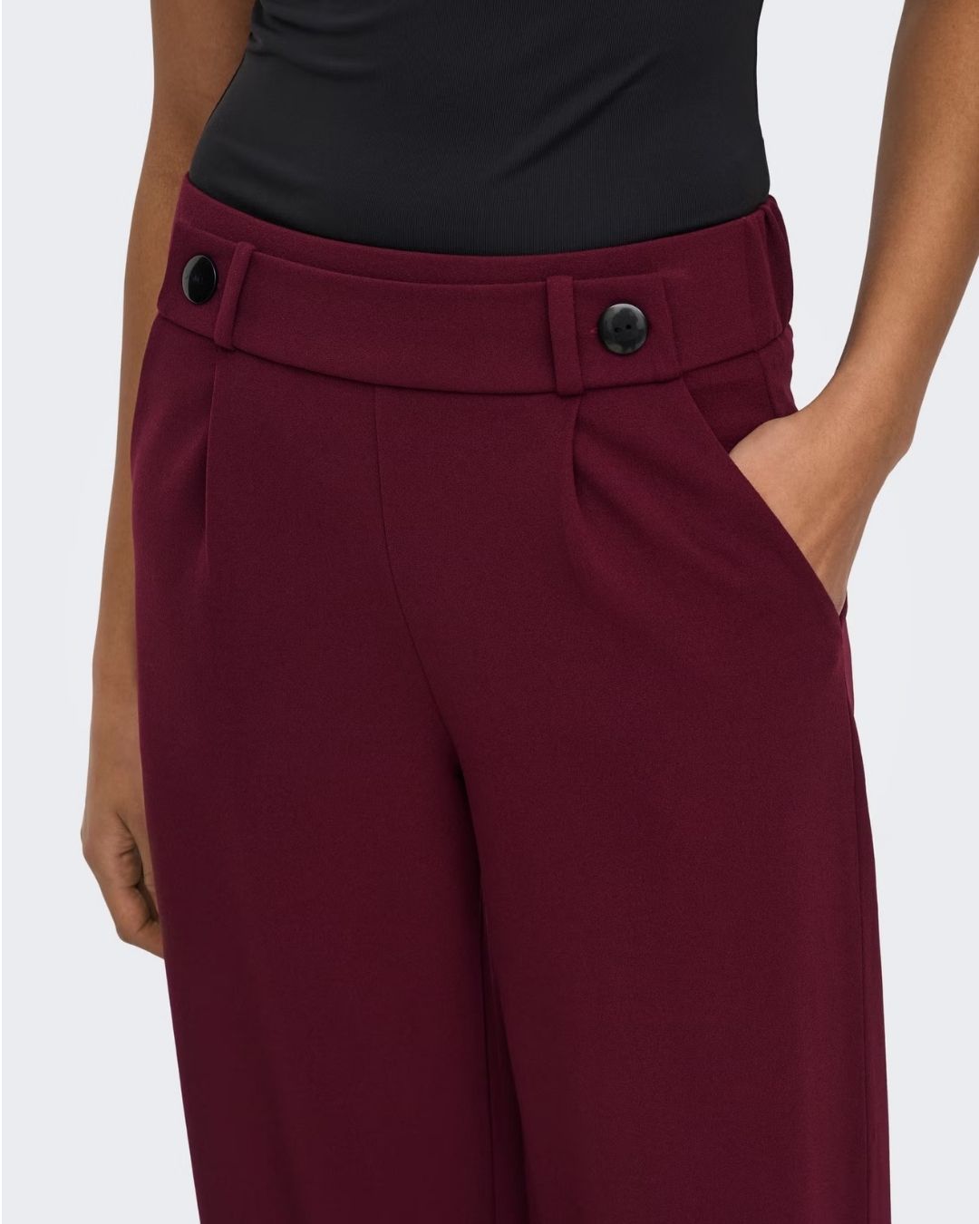 Pantaloni Wide Leg Donna Rosso Windsor Wine 15208430 Windsor Wine BLACK BUTTONS JACQUELINE DE YONG 