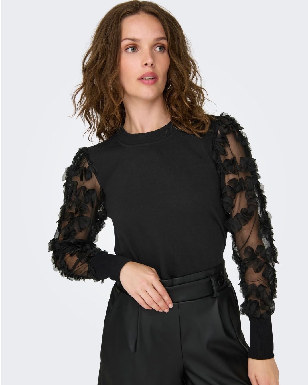 Felpa Donna Nero 15220558 Black JACQUELINE DE YONG 