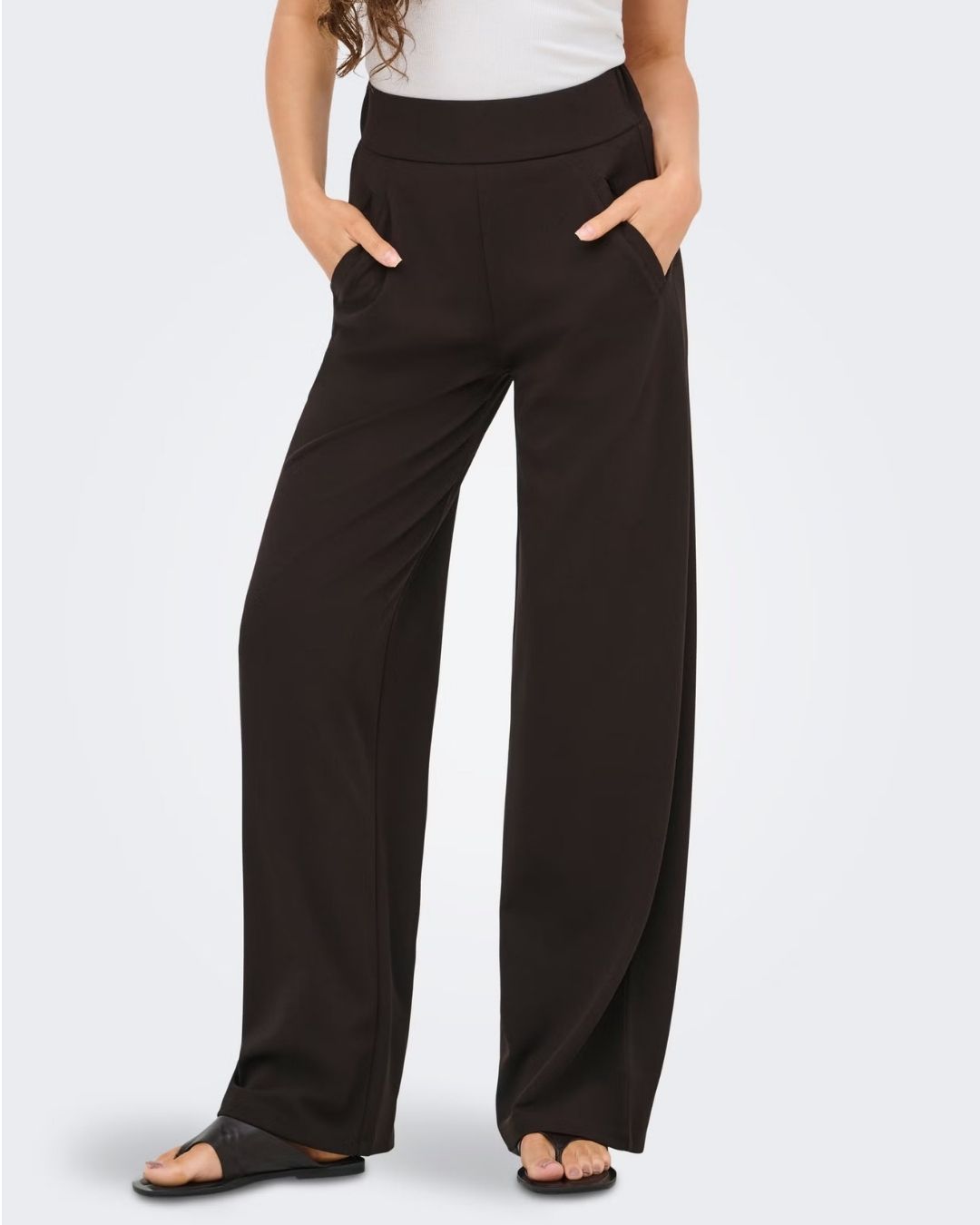 Pantaloni a gamba larga Donna Marrone Chocolate Torte 15221238 Chocolate Torte JACQUELINE DE YONG 