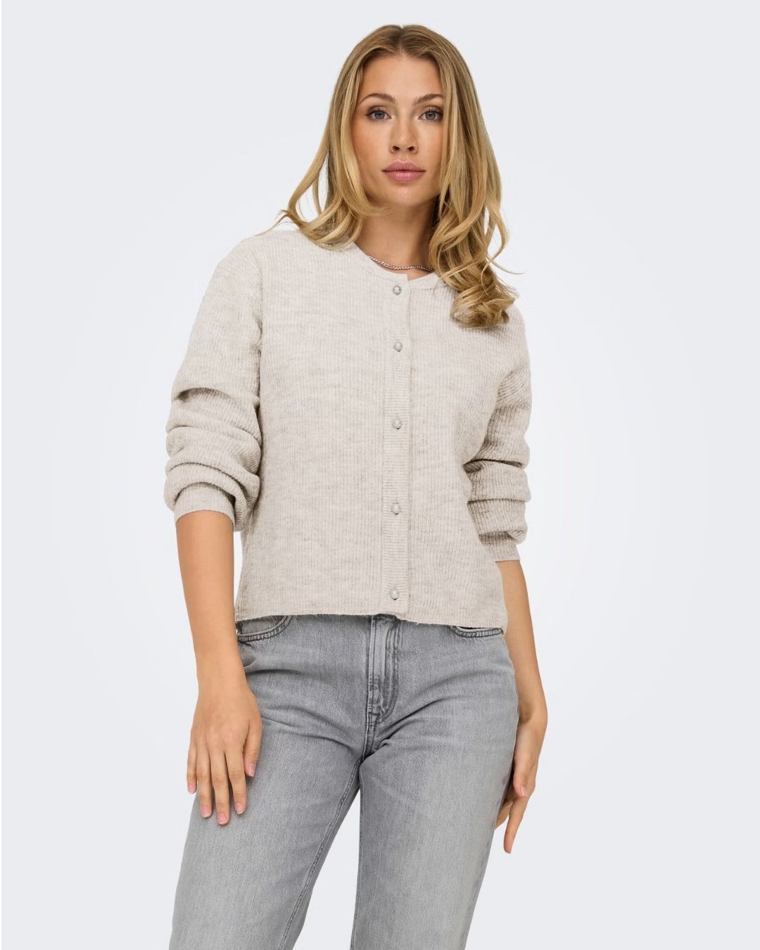 Cardigan Donna Grigio Birch 15326819 Birch MELANGE JACQUELINE DE YONG 