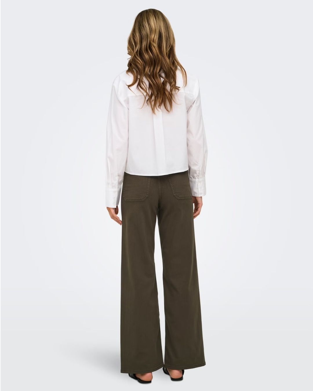 Pantaloni a gamba larga Donna Marrone Slate Black 15341269 Slate Black JACQUELINE DE YONG 
