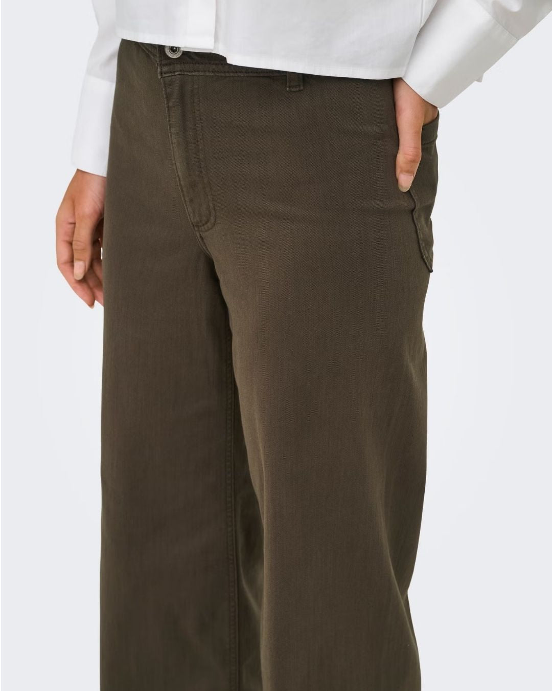 Pantaloni a gamba larga Donna Marrone Slate Black 15341269 Slate Black JACQUELINE DE YONG 