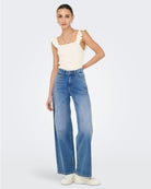 Jeans Donna Marrone Blu Medium Blue Denim 15342089 Medium Blue Denim JACQUELINE DE YONG 