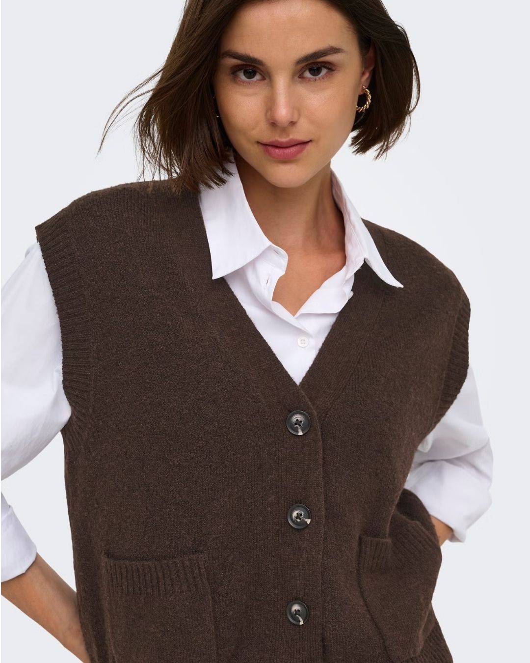 Cardigan Donna Marrone Coffee Bean 15354100 Coffee Bean MELANGE JACQUELINE DE YONG 