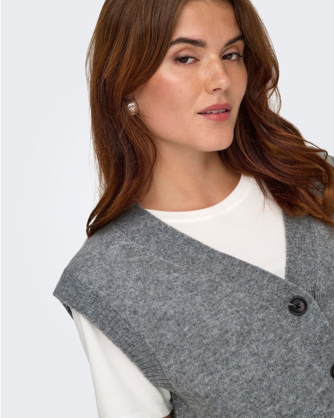 Cardigan Donna Grigio Medium Grey Melange 15354100 Medium Grey Melange JACQUELINE DE YONG 