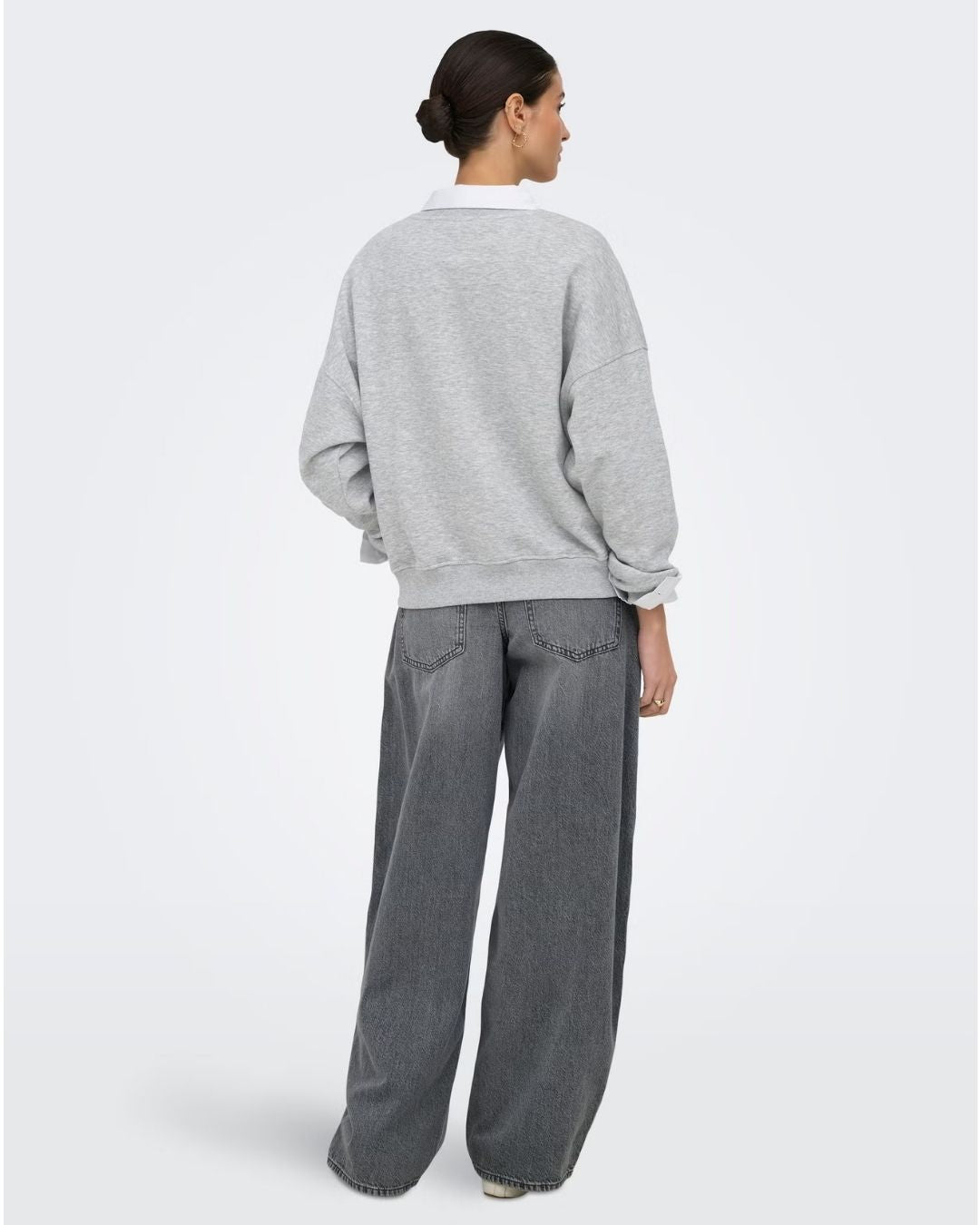 Felpa Donna Grigio Light Grey Melange 15370526 Light Grey Melange JACQUELINE DE YONG 