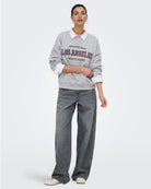 Felpa Donna Grigio Light Grey Melange 15370526 Light Grey Melange JACQUELINE DE YONG 