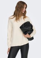 Only Pullover Donna Rica Grigio Betulla 15204279 Birch W. MELANGE ONLY 