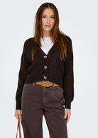 Only Cardigan Donna Carol Marrone 15211521 Chocolate Torte ONLY 