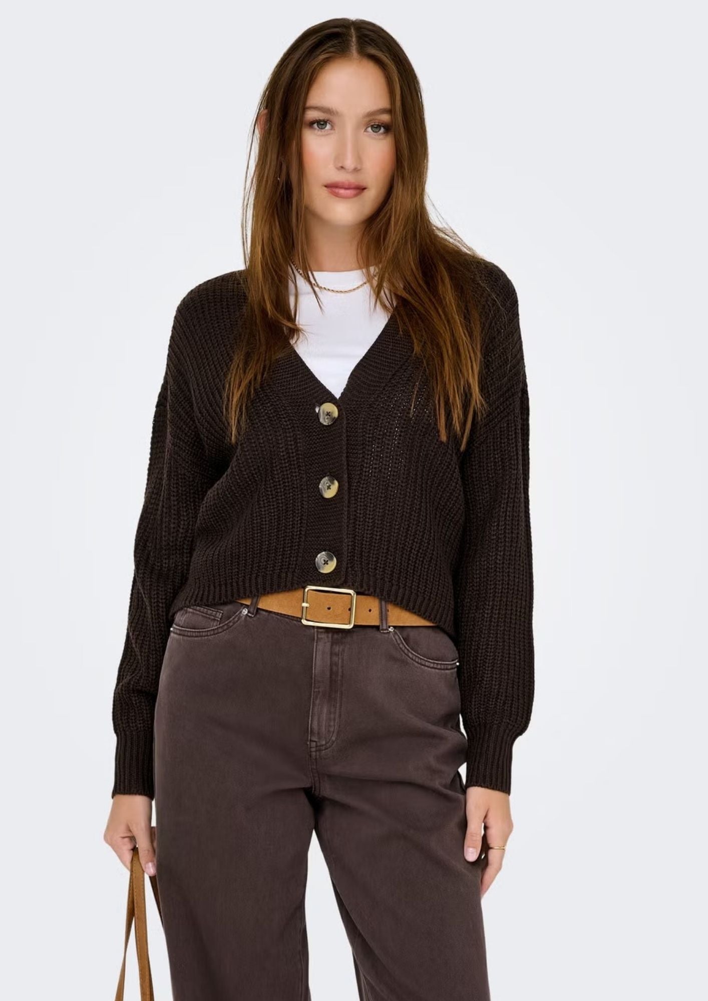Only Cardigan Donna Carol Marrone 15211521 Chocolate Torte ONLY 