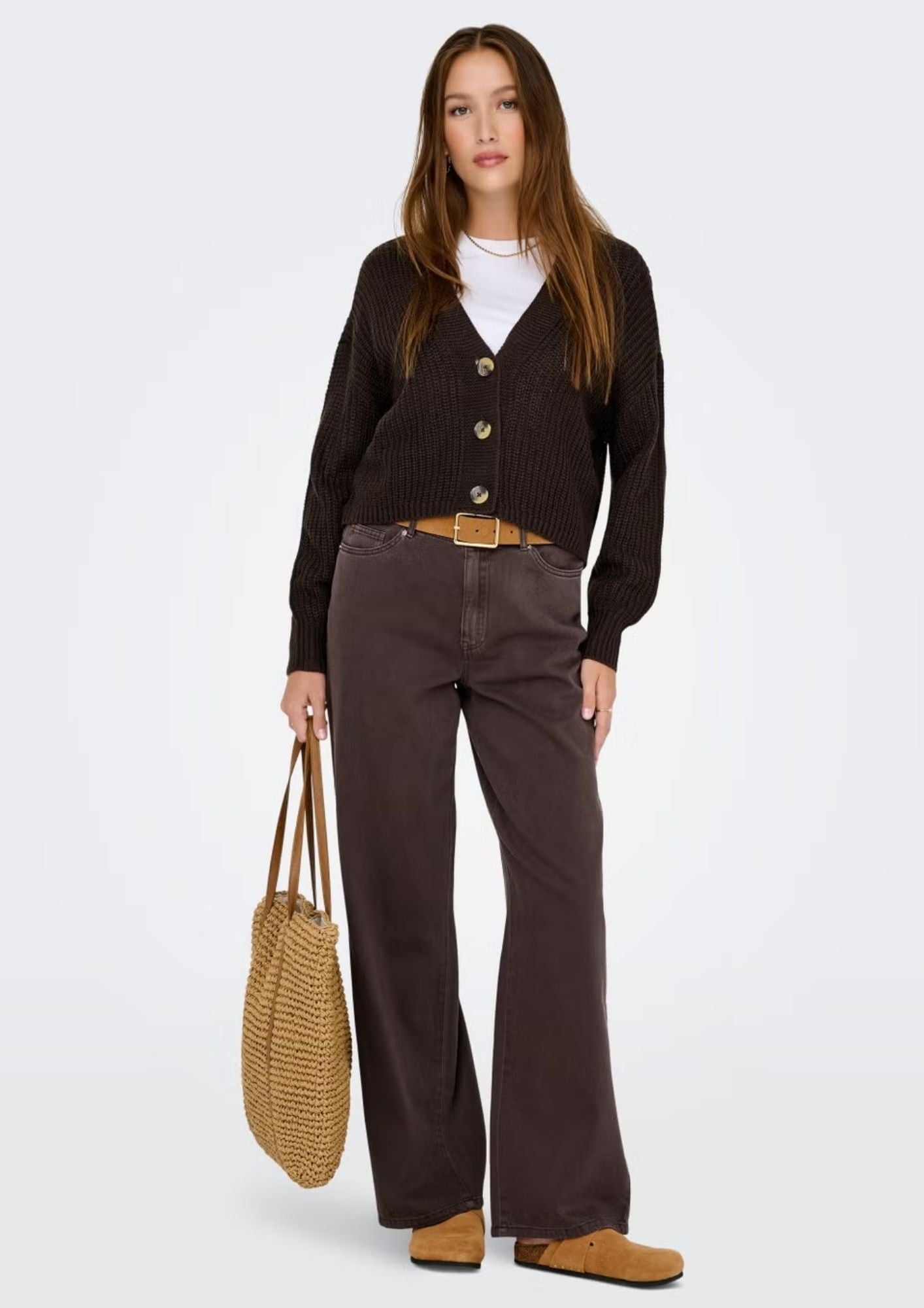 Only Cardigan Donna Carol Marrone 15211521 Chocolate Torte ONLY 