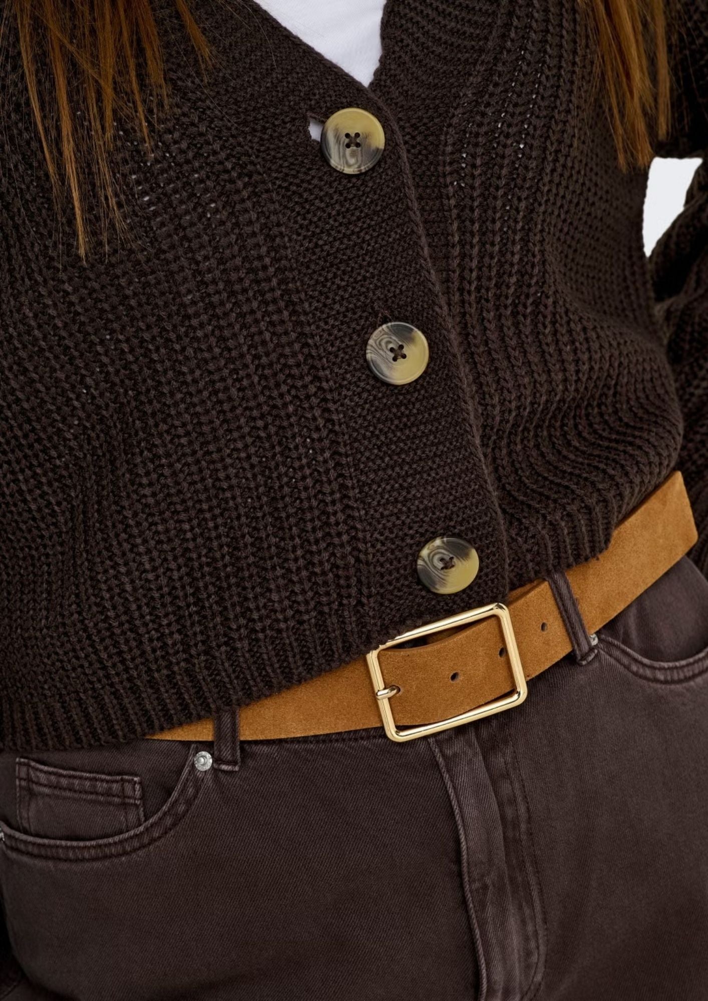 Only Cardigan Donna Carol Marrone 15211521 Chocolate Torte ONLY 