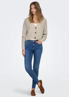Only Cardigan Donna Carol Grigio Pomice 15211521 Pumice Stone ONLY 