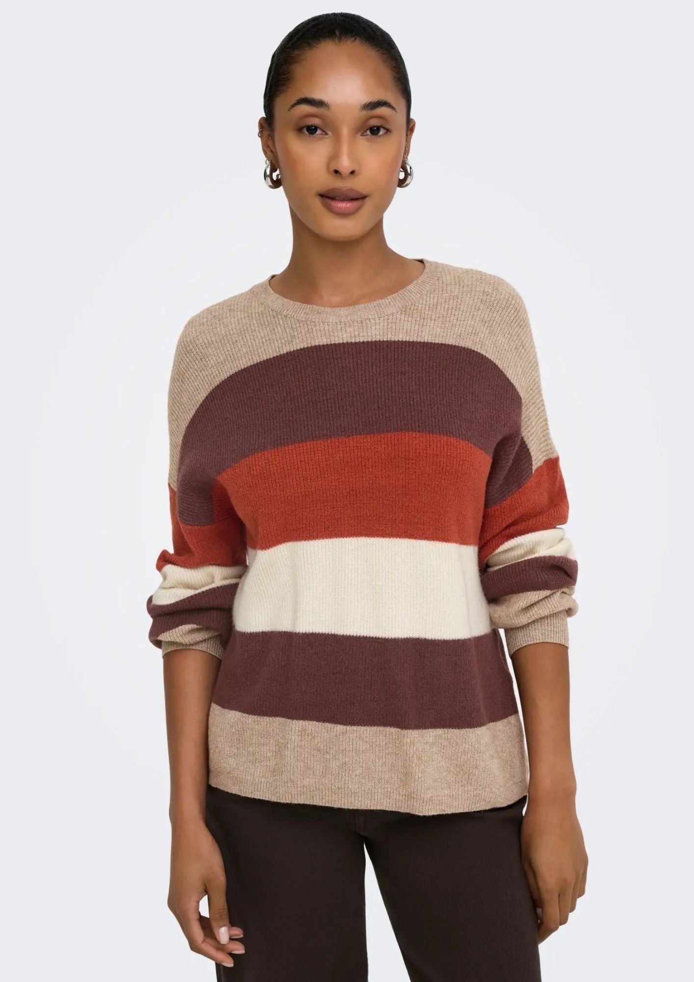 Only Pullover Donna Atia Beige 15220044 Beige Mel/Deep ONLY 