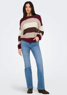 Only Pullover Donna Atia Viola 15220044 Zinfandel W. WhitecapGray ONLY 