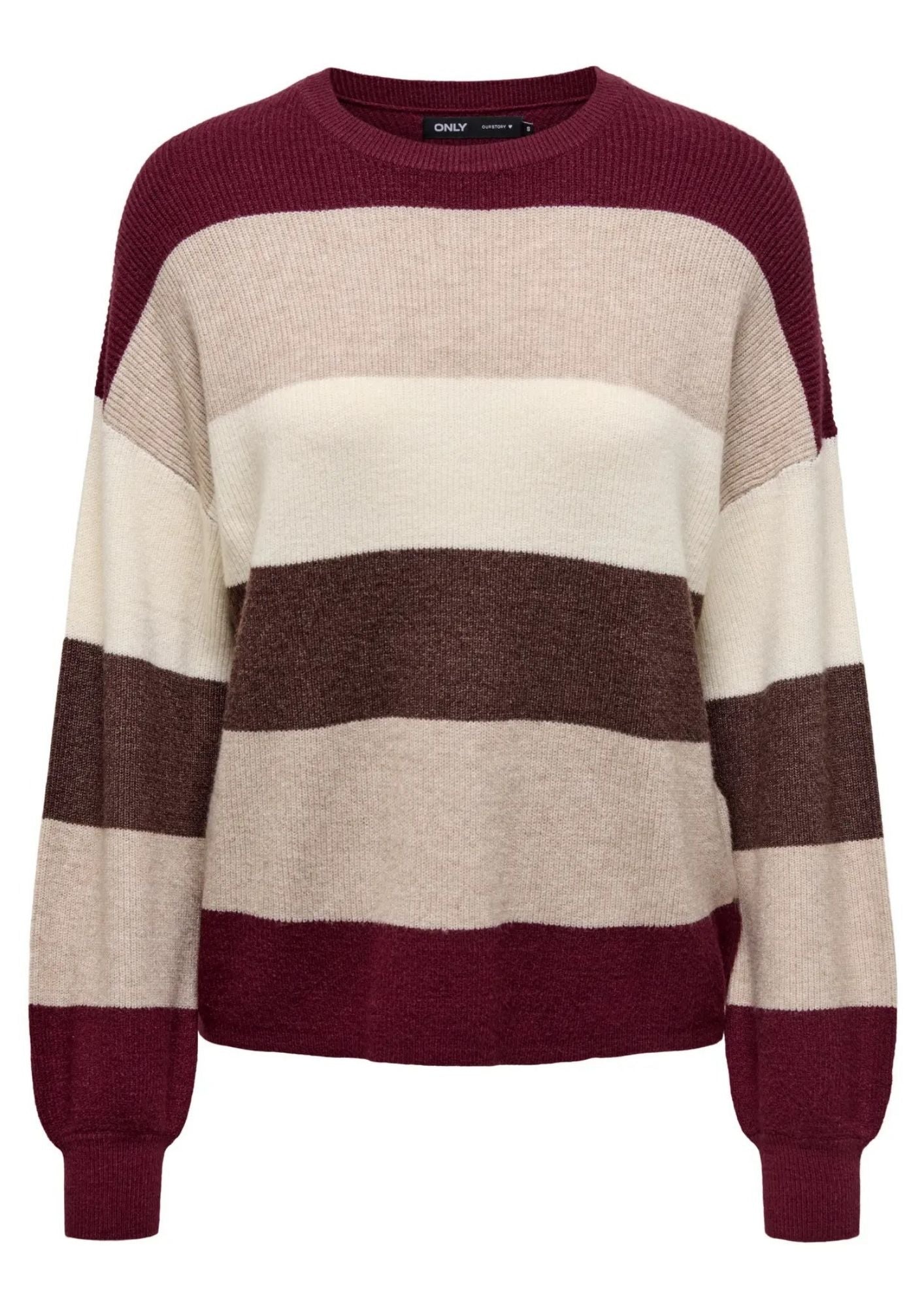 Only Pullover Donna Atia Viola 15220044 Zinfandel W. WhitecapGray ONLY 