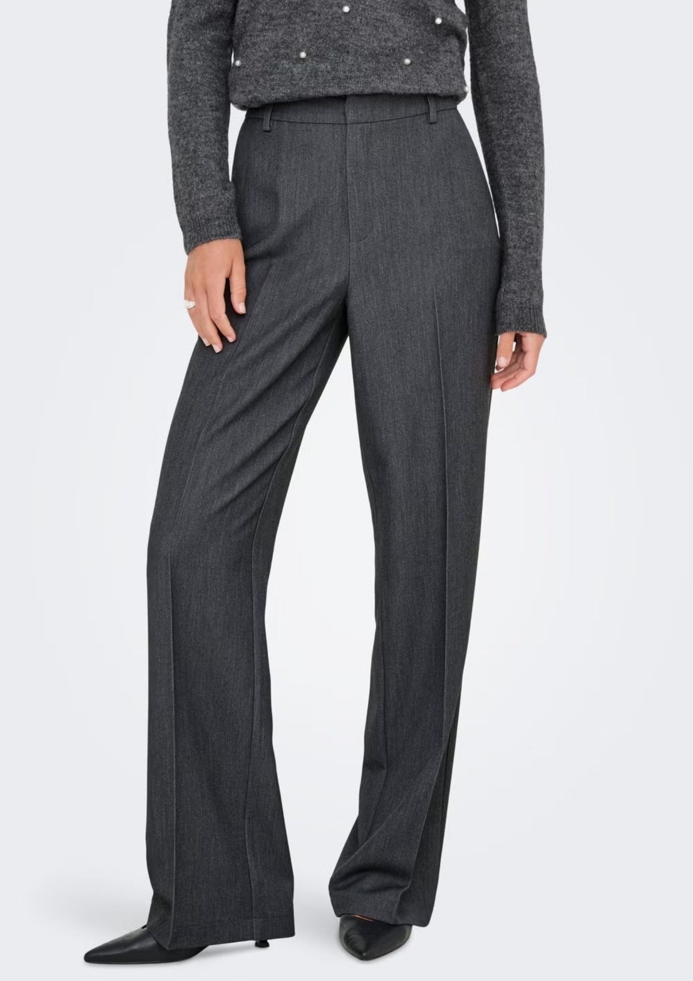Only Pantalone Donna Hattie Grigio Scuro 15318089 Dark Grey Melange ONLY 