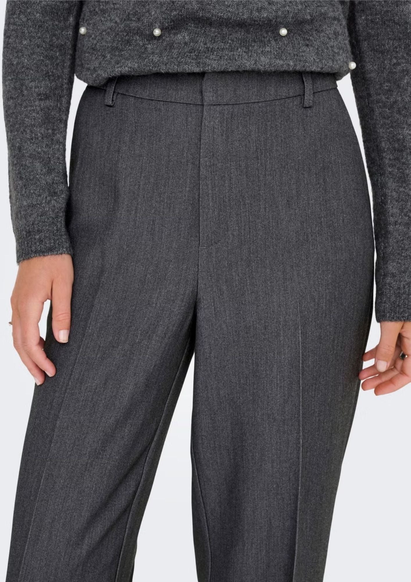 Only Pantalone Donna Hattie Grigio Scuro 15318089 Dark Grey Melange ONLY 