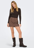 Only Maglia Donna Riley Marrone 15323159 Black Coffee ONLY 