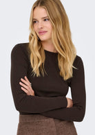 Only Maglia Donna Riley Marrone 15323159 Black Coffee ONLY 
