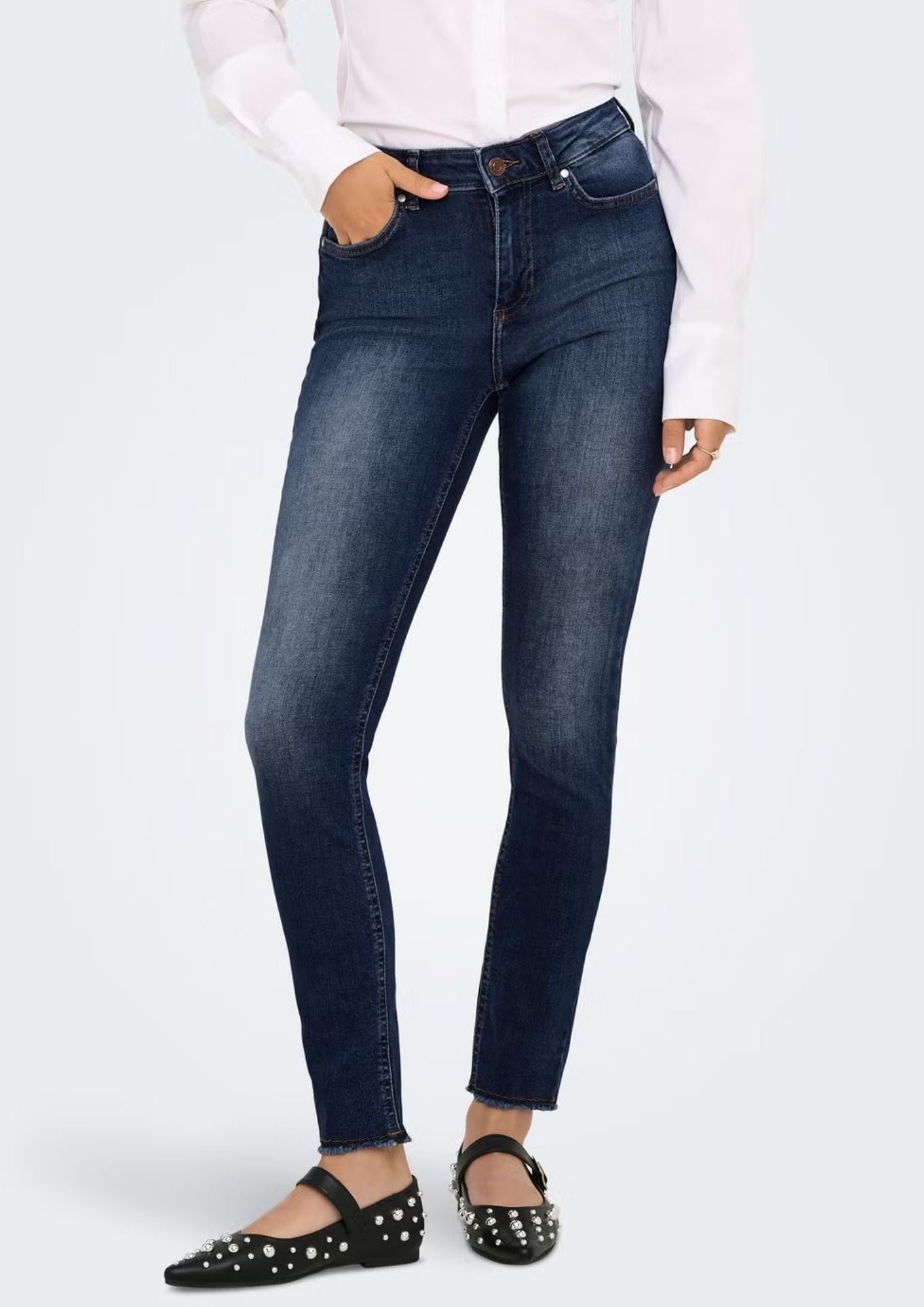 Only Jeans Donna Blush Blu Medio 15326343 Dark Medium Blue Denim ONLY 
