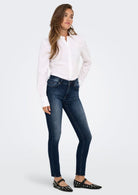 Only Jeans Donna Blush Blu Medio 15326343 Dark Medium Blue Denim ONLY 