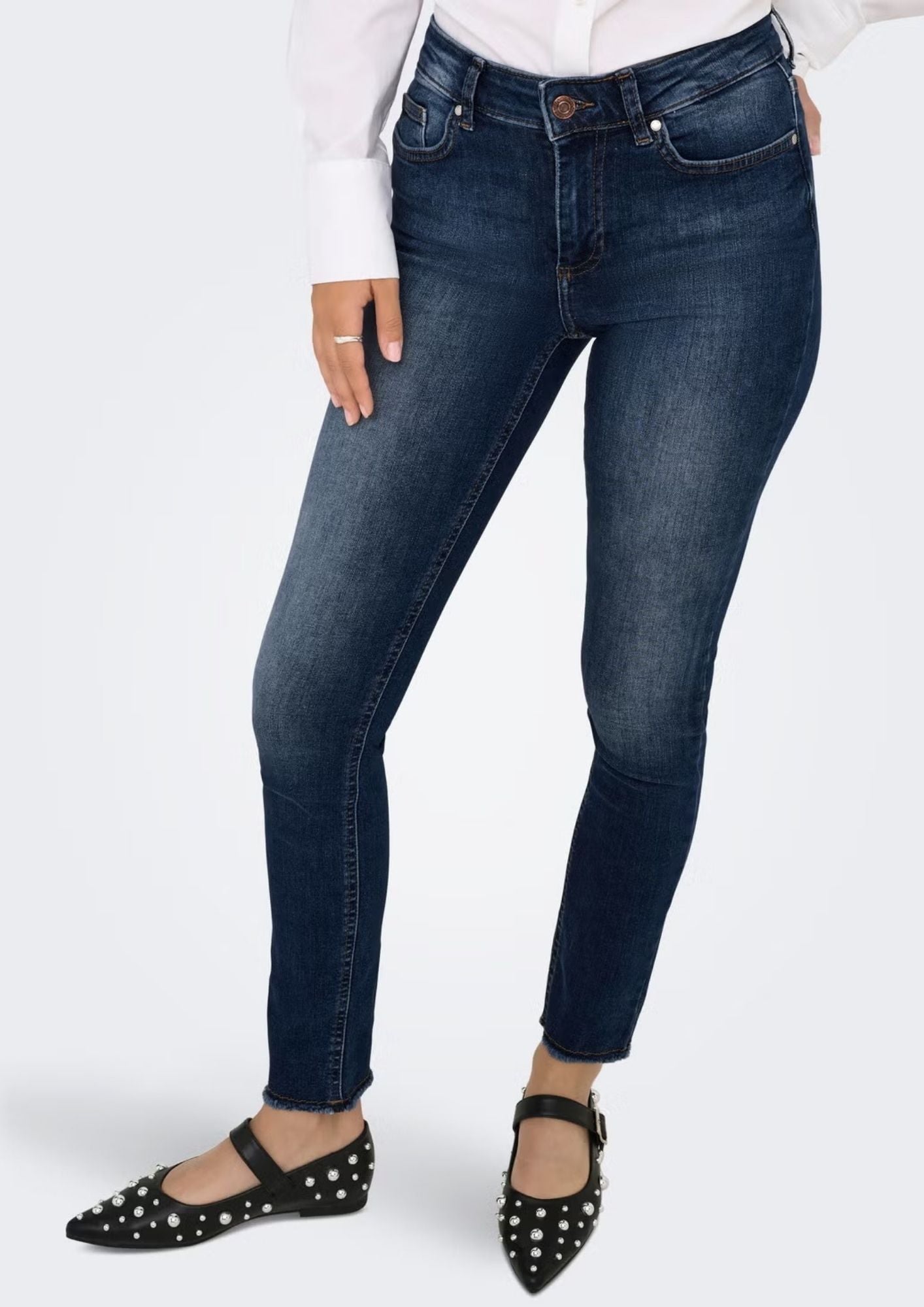 Only Jeans Donna Blush Blu Medio 15326343 Dark Medium Blue Denim ONLY 
