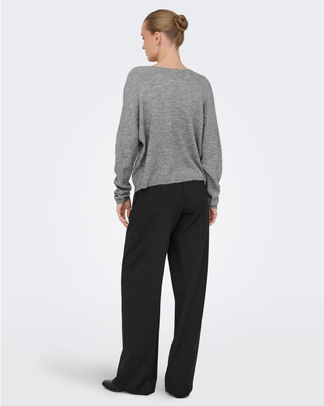 Maglione Donna Grigio Light Grey Melange 15329229 Light Grey Melange Black lace ONLY 