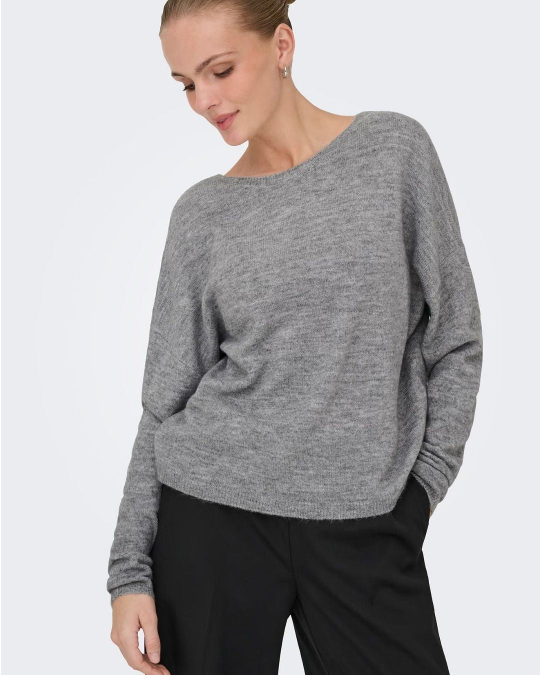Maglione Donna Grigio Light Grey Melange 15329229 Light Grey Melange Black lace ONLY 