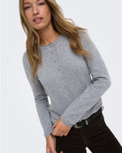 Cardigan Donna Grigio Light Grey Melange 15368959 Light Grey Melange ONLY 