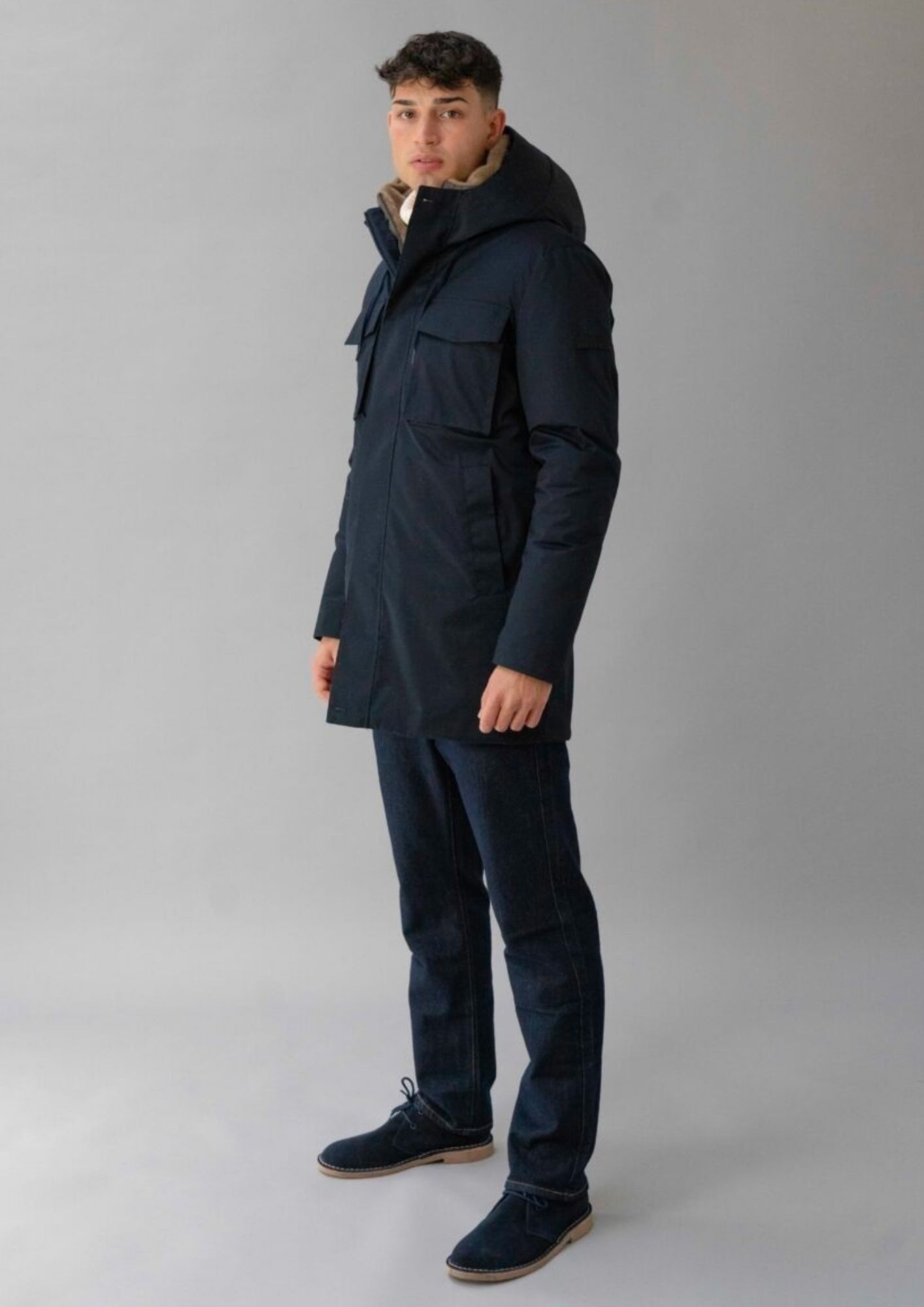 Capospalla ispirato al parka Lenox Vest Blu Navy RIMA351J F0281 888 RIHUNIK 
