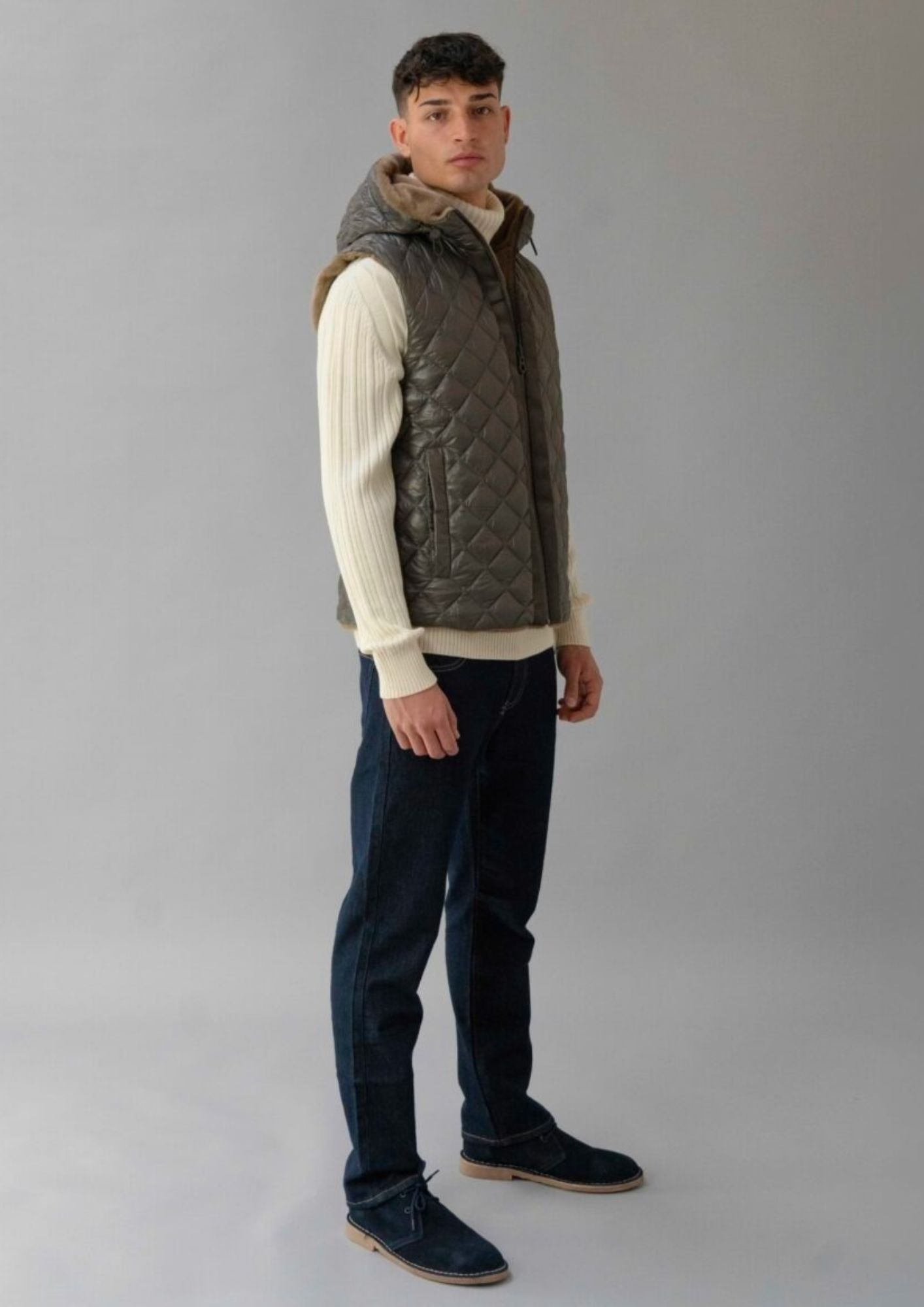 Capospalla ispirato al parka Lenox Vest Blu Navy RIMA351J F0281 888 RIHUNIK 