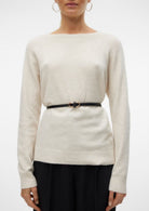 Vero Moda Pullover Donna Doffy Bianco 10201022 Birch MELANGE VERO MODA 