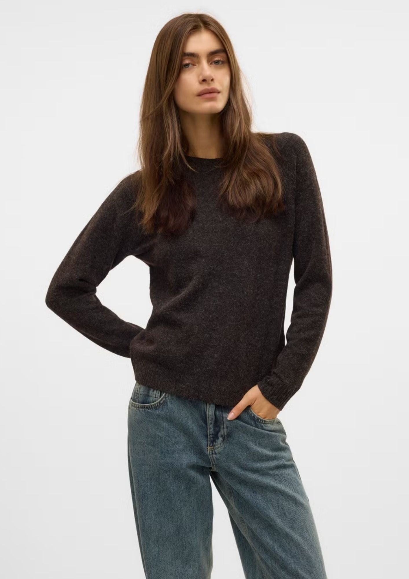 Vero Moda Pullover Donna Doffy Marrone 10201022 Chocolate Torte VERO MODA 