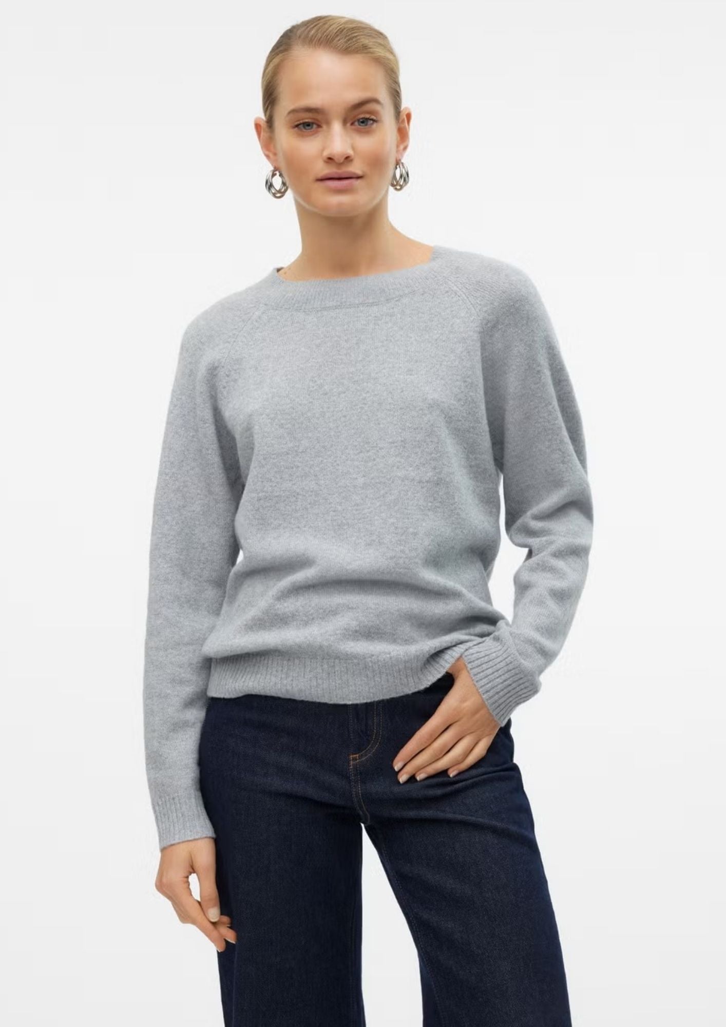 Vero Moda Pullover Donna Doffy Grigio 10201022 Light Grey Melange VERO MODA 