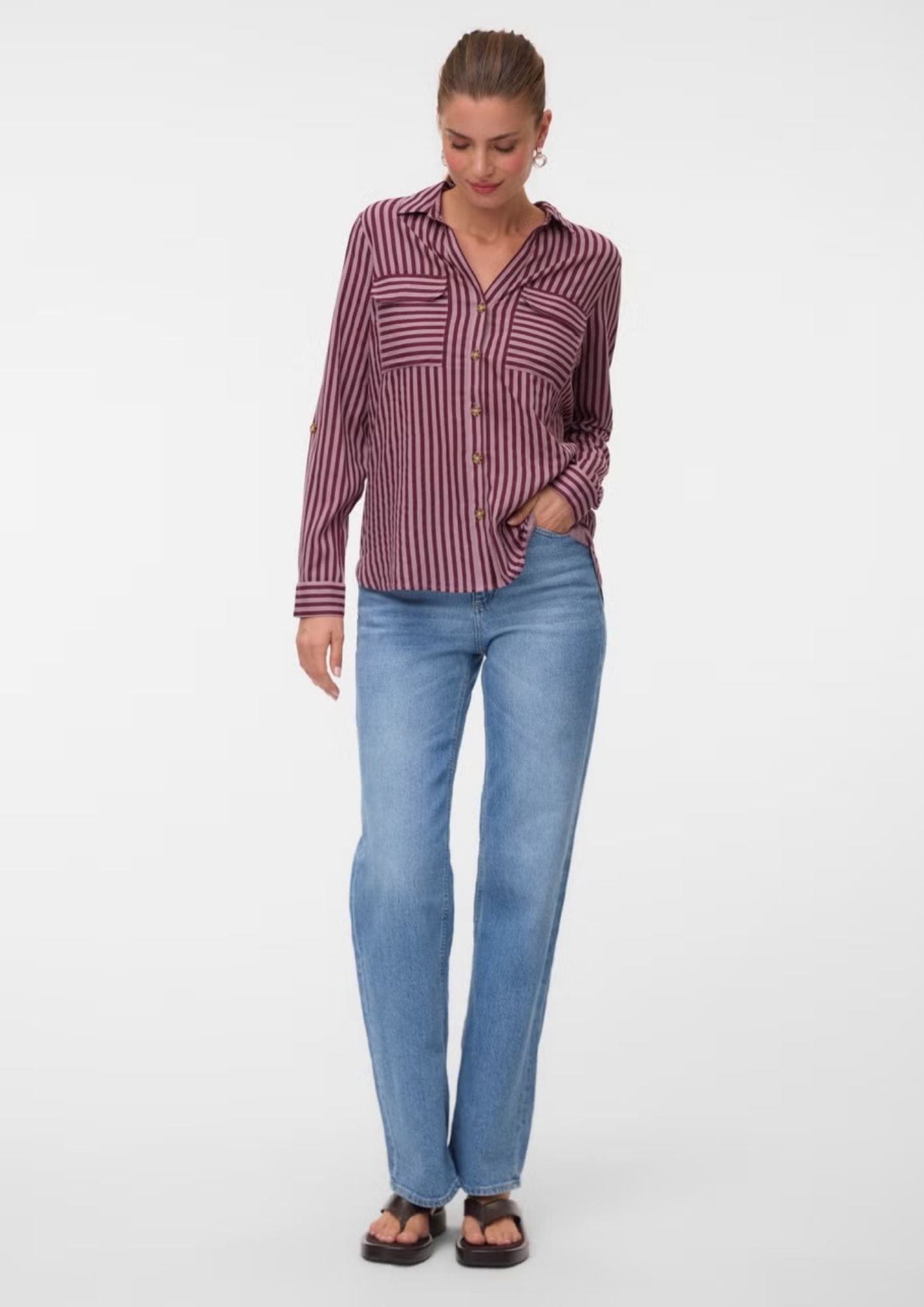 Vero Moda Camicia Donna Bumpy Viola 10275283 Windsor Wine VERO MODA 