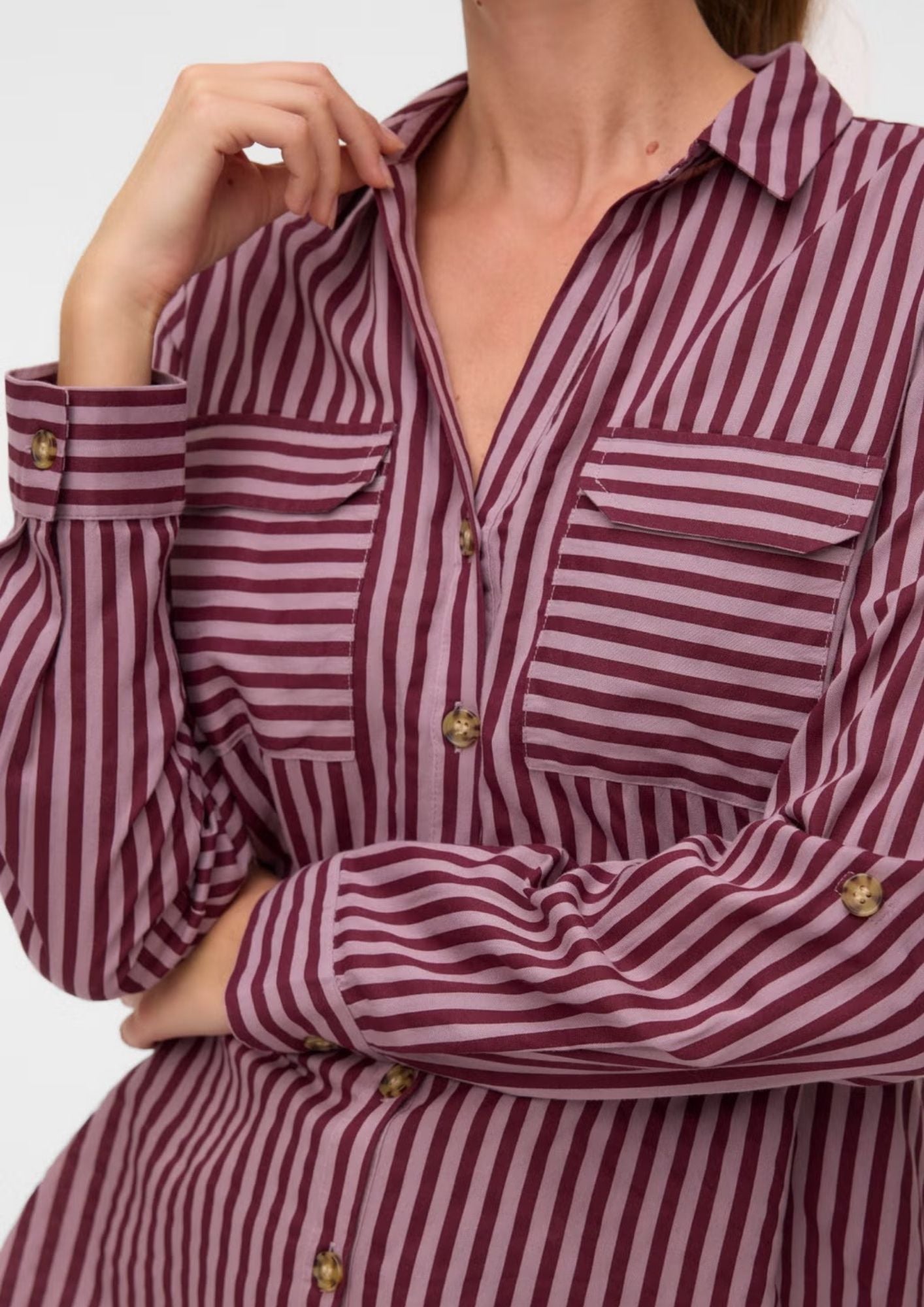 Vero Moda Camicia Donna Bumpy Viola 10275283 Windsor Wine VERO MODA 