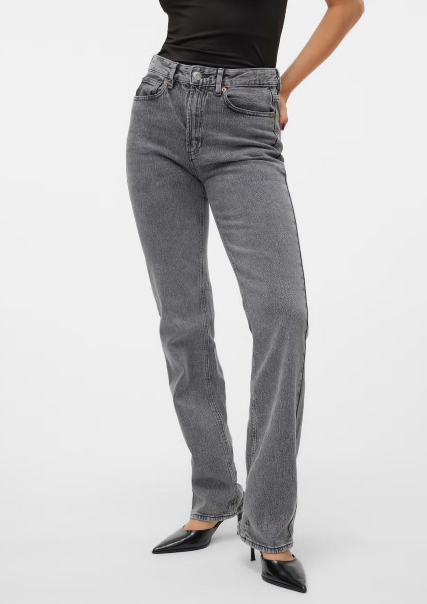 Vero Moda Jeans Donna Tessa Grigio 10320583 Medium Grey Denim VERO MODA 