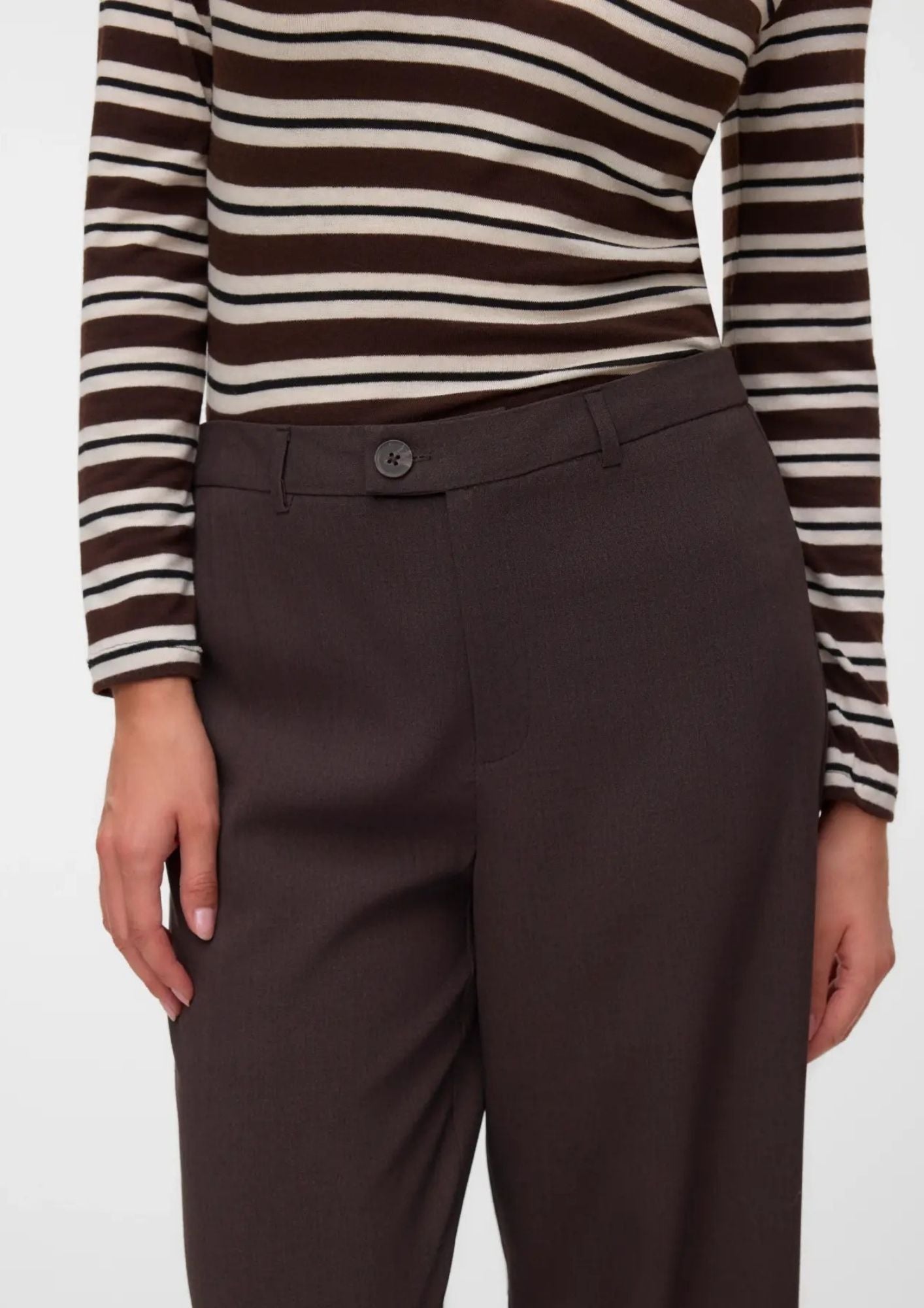 Vero Moda Pantalone Donna Texas Marrone 10334103 Chocolate Torte MELANGE VERO MODA 