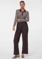Vero Moda Pantalone Donna Texas Marrone 10334103 Chocolate Torte MELANGE VERO MODA 