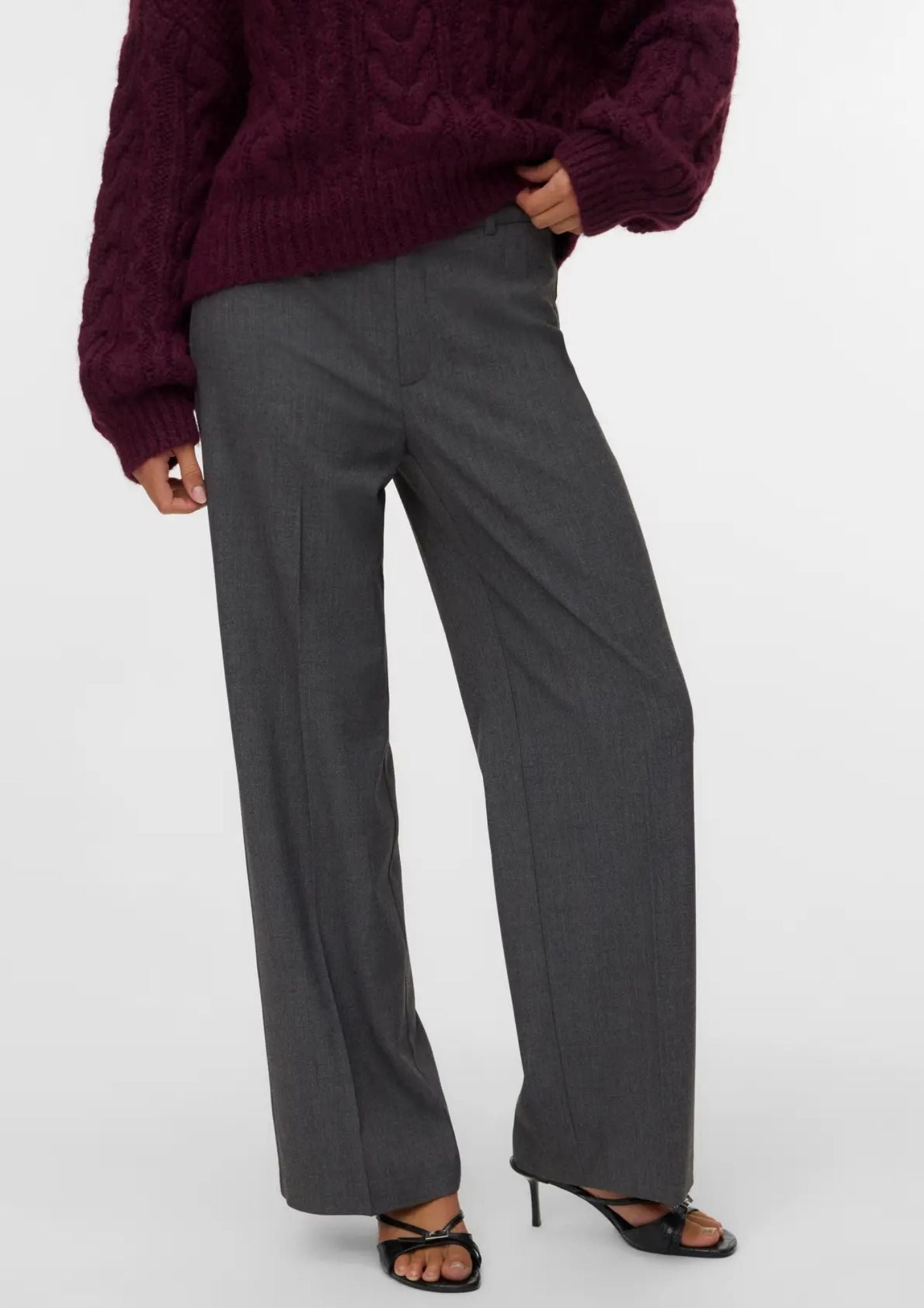 Vero Moda Pantalone Donna Texas Grigio 10334103 Dark Grey Melange VERO MODA 